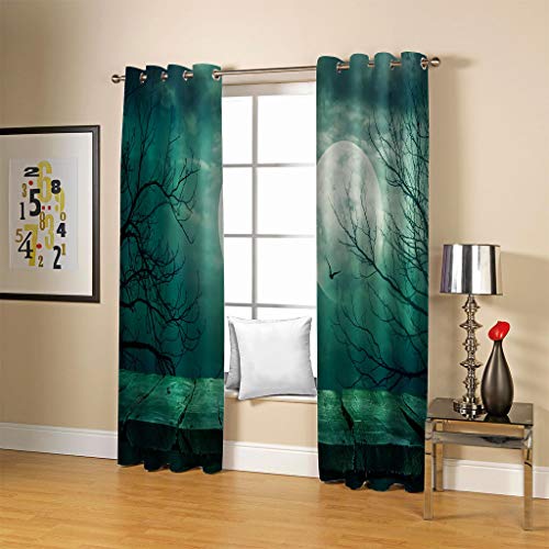 Rideau occultant vert lune 234x230 cm pour salon et chambre - 5