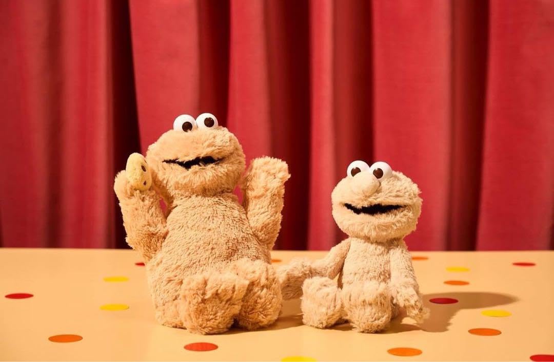 ぬいぐるみS　ベージュ クッキーモンスター SESAME STREET 新品 セサミストリートマーケット MARKET 店舗