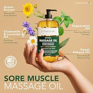 Cosmetasa massage oil for sore muscles with roller ball soothes joints muscles with arnica lavender oil peppermint oil chamomile extract unisex  urban country home decor