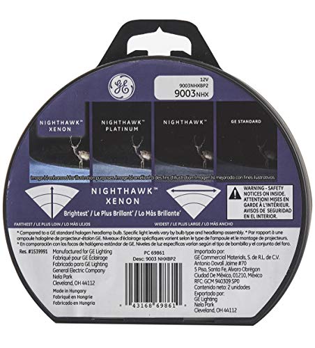 Ge Lighting 9003 Nhx/Bp2 Nighthawk Xenon Replacement Headlight Bulb, 2-Pack #TOP1