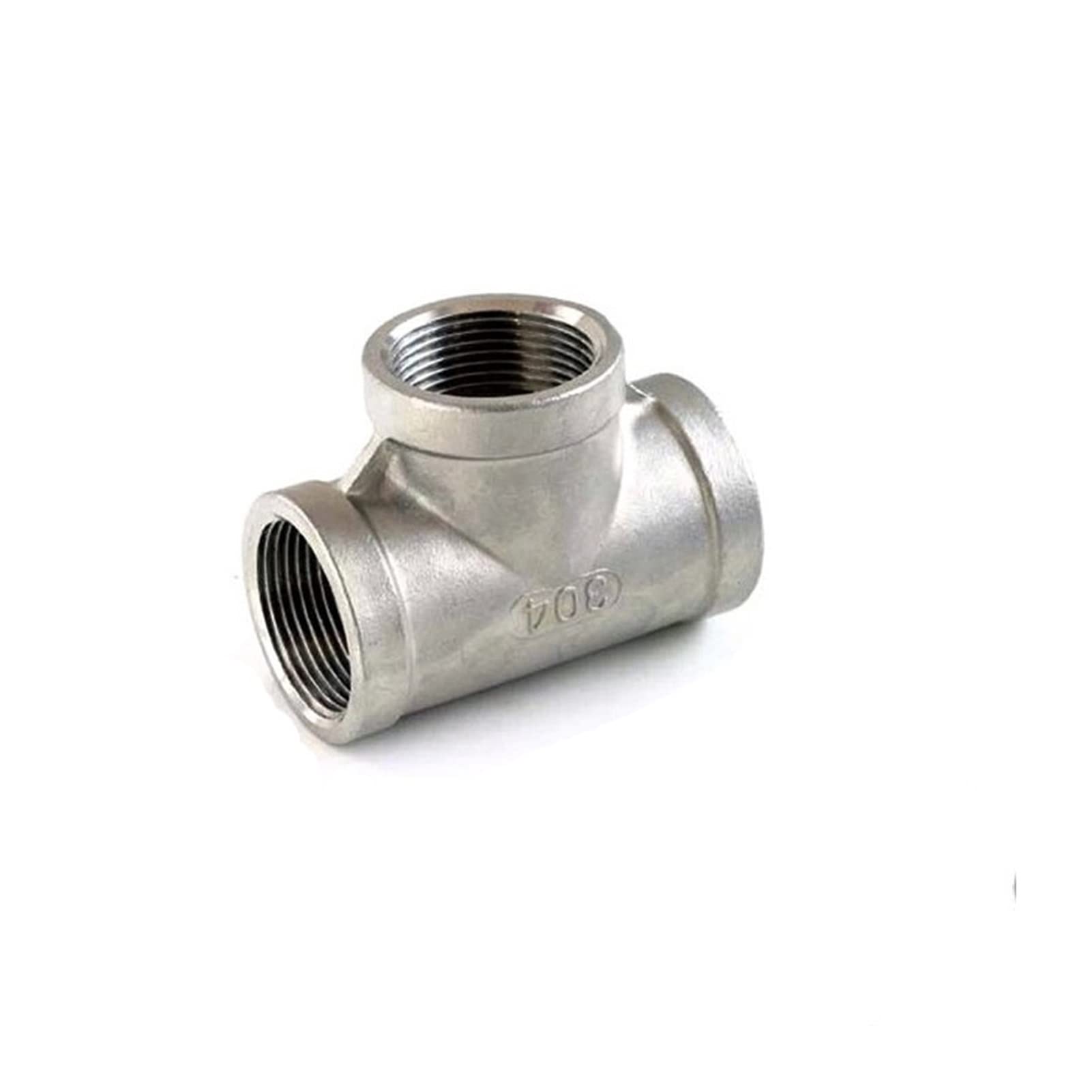 HMTE Rosca Hembra de Acero Inoxidable SS304, Accesorio de tubería en T de 3 vías, 1/8 ", 1/4", 3/8 ", 1/2", 3/4 ", 1", 1-1/4 ", 1-1/2", 2 ", roscado (Rosca Especificación : 1-1/4") (1)