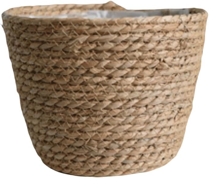 Seagrass Planter Basket Set With Plastic Lining Woven Storage Basket 7x6 In Indoor And Outdoor Plant Flowerpot Baskets Are Very Suitable For Flowerpot