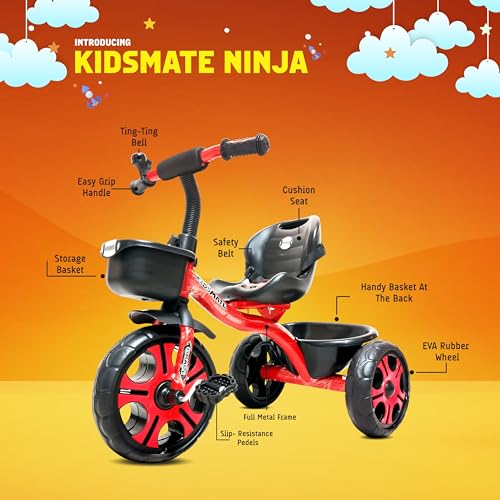 Kidsmate Store Kidsmate Ninja Plug N Play Durable Kids/Baby Tricycle, - Image 4