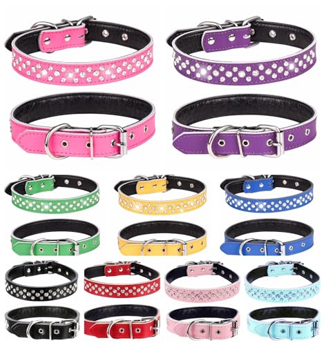 Rhinestone Dog Collar Adjustable Cute Dazzling Sparkling Soft Leather Dog Collar Crystal Diamond Pet Dog Puppy Collar l Hot Pink  Cucciolini Doodles Rhinestone dog collar adjustable cute dazzling sparkling soft leather dog collar crystal diamond pet dog puppy collar l hot pink   cucciolini doodles