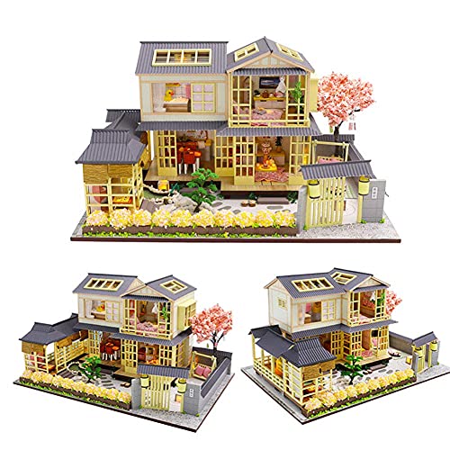 Villa Dollhouse Kit Mit Holzmöbeln DIY Miniatur Puppenhaus Mit Musik Bewegung Puzzle Spielzeug Kindertag