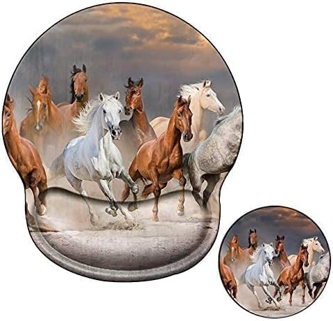 Horse Mouse Pad with Wrist Support Gel Mousepad Wrist Rest Ergonomic Animal No-Slip Mouse Mat Gaming Computer Mouse
