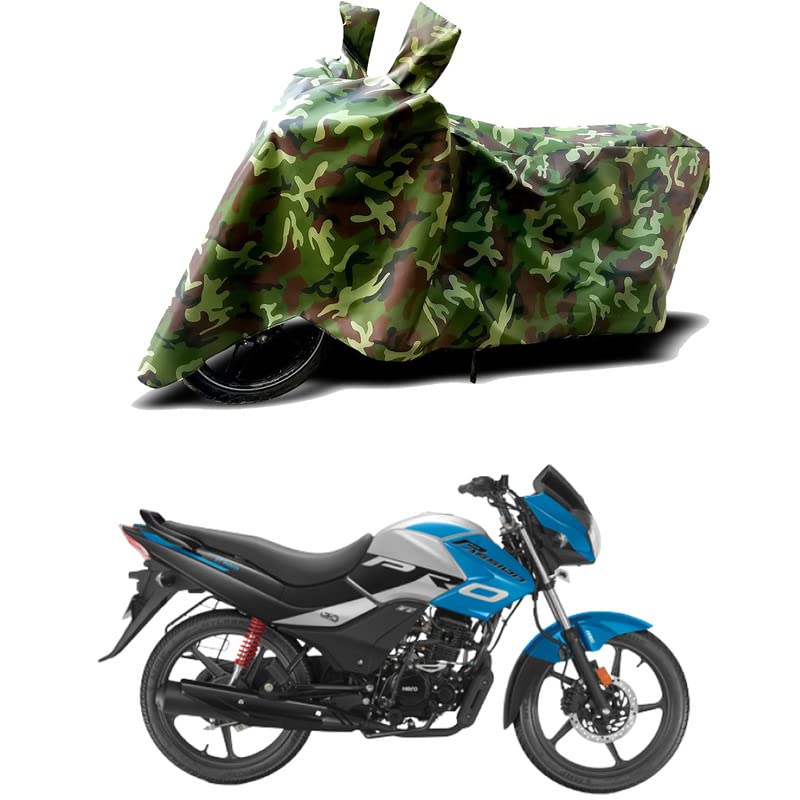 Image of 100% Water Resistant Bike Scooty Two Wheeler Body Cover Compatible for Hero Passion Pro XTec Drum /UV-Rays /Heat Protection /Birds Dropping /Scratchproof /Dust Proof /Waterproof /All [Green MJ]