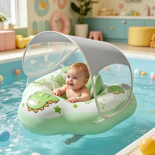 Flotador Bebe con Sombrilla UPF 50+, Flotador con Proteccion Bebe