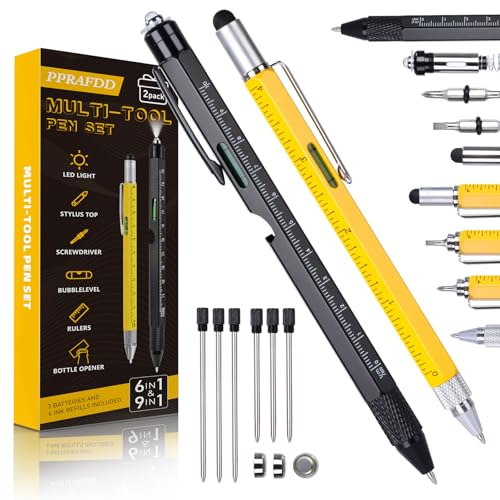 PPRAFDD 9 in 1 Multitool Pen Set, Gifts for Men, Multi Tool Pen Set, Mens Gifts for Fathers Day Dad Gifts, Birthday Gifts for Him, Valentines Day Gifts for Him, Stocking Stuffers for Adults Men