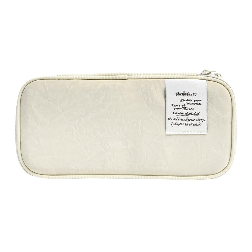 Monolike Archive 247 Standard E1 Pencil Case, Ivory - Pen Pouch, Portable Pencil Bag, Office Pouch case