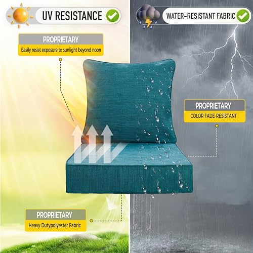 Image of Art Leon Outdoor Patio Cushion 24 inchx 24 inch Outdoor Seat Cushions 30D High Density Foam Patio Chair Cushions with Non-Slip Backing Patio Cushions for Patio Furniture Porch Swing Garden Bench