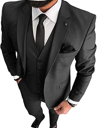 Signers Wool Suits 3 Piece Suit Men Black Slim Vingtage Suit Wedding Dress Business Acostume Homme