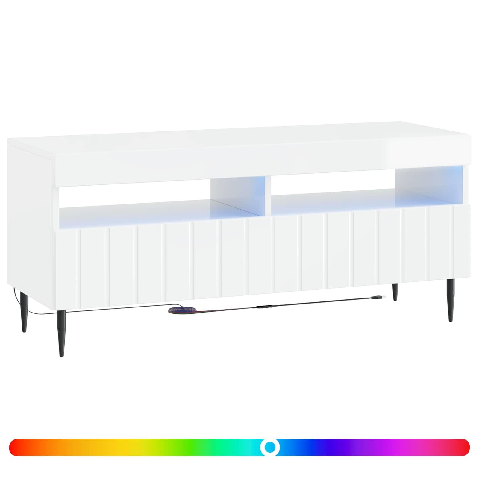 Mobile TV LED Bianco Lucido in Legno Ingegnerizzato