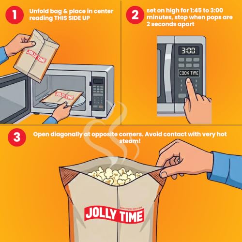 Jolly Time Simply Popped - Lightly Salted Microwave Popcorn, 3oz Sharing Bag, 3 Bags Per Carton (Simply Popped Butter, 3 Ounce (Carton of 3)) - image 5