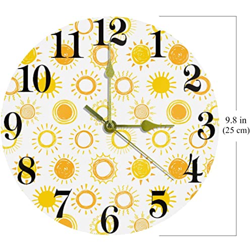 Horloge murale ronde en quartz sans tic-tac pour la maison - 7