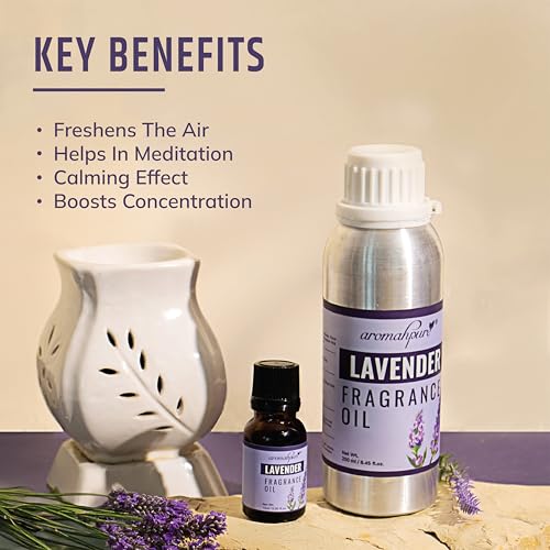 Image of Aromahpure Lavender Aroma Oil | 250ml Undiluted & Natural | Long-Lasting Scent for Aromatherapy, Candle & Soap Making, Diffusers, Room Freshener, Humidifier, Bathroom Revitalizer & Home Essentials