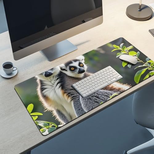 Tapis de souris lémurien antidérapant grand format pour ordinateur - 5