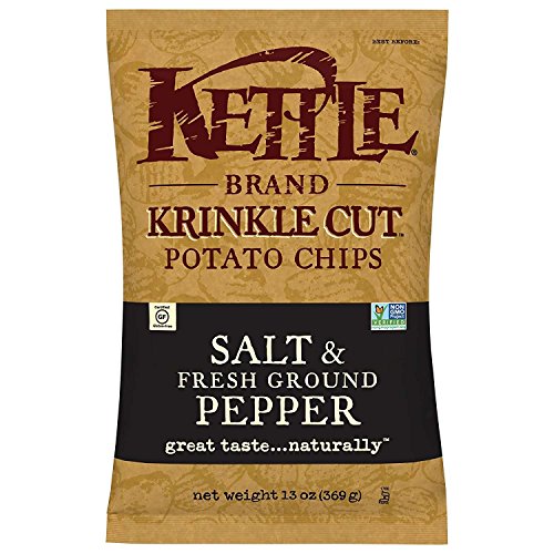 Image of Kettle Brand Potato Chips, Krinkle Cut Salt and Pepper Bags, 13 Ounce (Pack of 5)