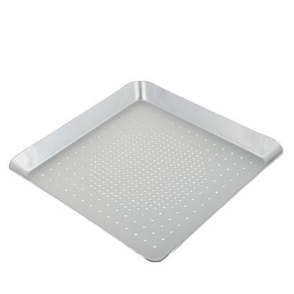 YARDWE Pizza Baking Tray Pizza Bakeware, perforated Aluminum Sheet Pan 9 Inch Pizza Tray Pizza Pan with Holes Square Nonstick Bakeware for Oven Baking Pizza, french Fries Pizza Pan Oven