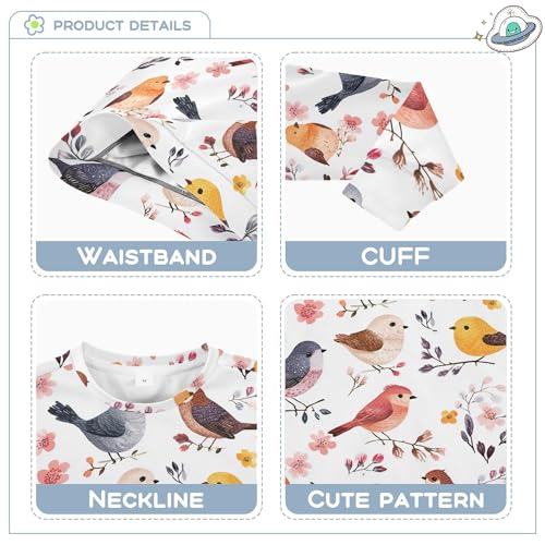 JUNZAN Cartoon Sweet Bird White Little Boys Sweatshirt Hoodie Crewneck Fall Tops Shirts Party 4T3