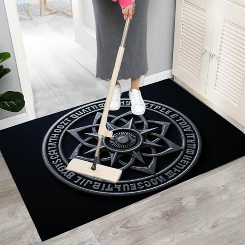 Tapis de sol géométrique doux et chaleureux | Paillasson intérieur Rune Rétro lavable 60x90 - 6