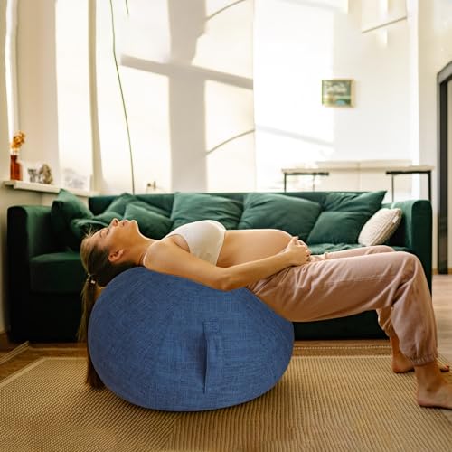 AOLIAZMAX Sitting Ball Chair, Birthing Ball Pregnancy, Exercise Ball Office and Desk, with Stability Ball Cover, Ball Chairs Office Balance Ball Chair with Attractive Cover Seat(Gray,75CM)