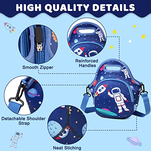 Ravuo Lunch Bag For Kids, Lightweight Neoprene Lunch Box Back To School Meal Tote Kit For Girls,Boys, Astronaut #TOP2