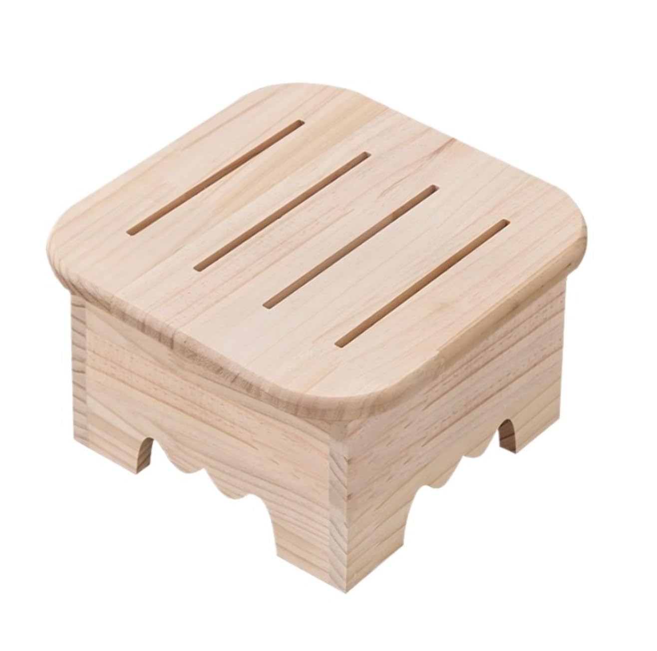 Ottomano per Soggiorno Sgabello In Legno For Bagno, Cucina, Camera Da Letto, Porta Piante Poggiapiedi Divano(Wood color,30x30x18cm)