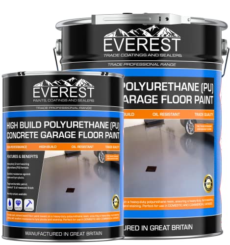 Everest Trade - High Build Polyurethane (PU) Resin Based Garage Floor Paint (Grey, 20 Liters)