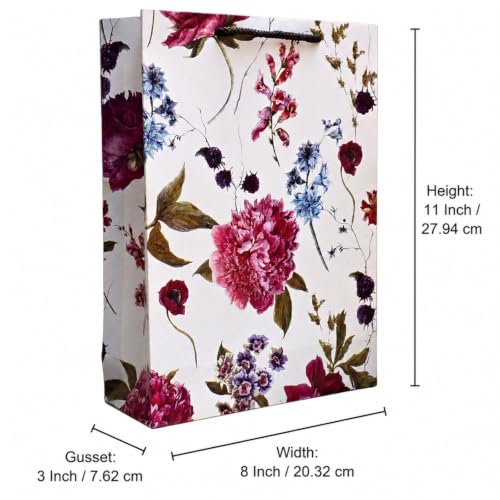 Image of Arrow Paper Products Alekhya Design Paper Gift Bags for Return Gift, Small Presents, Weddings, Birthday, Holiday Presents, Multicolor(20.32 x 7.62 x 27.94 Cm, Pack of 10)