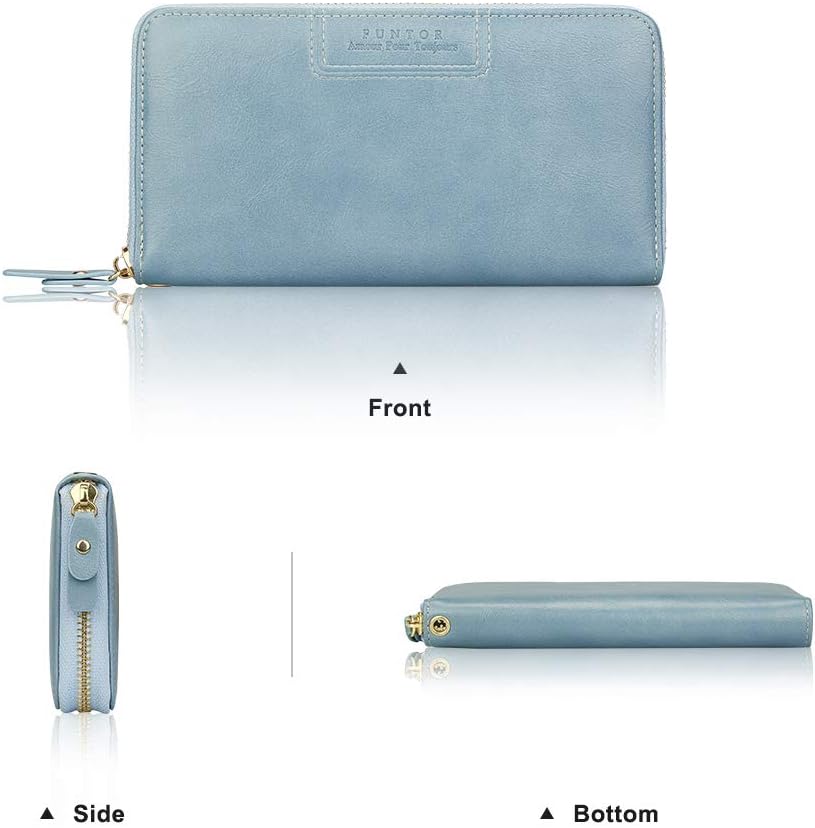 FT FUNTOR Wristlet Wallets for Women, Ladies PU Vegan Leather Clutch Wallet Zip around Phone Purse Card Holder Organizer - Image 4