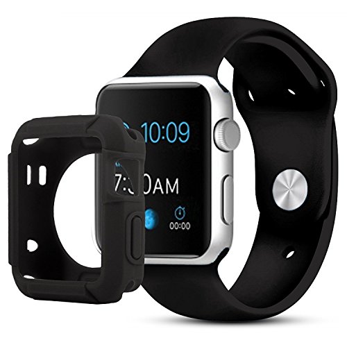 iGotTech Apple Watch Case, Full Body Protective Cover, Mens 42mm Accessories, 2015 Model, Smart Black