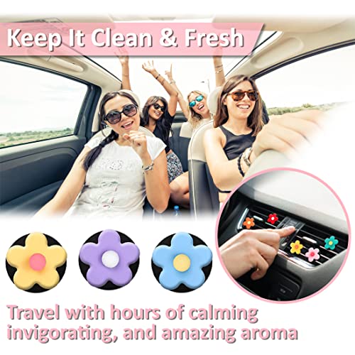 8 Pcs Cute Vibrant Daisy Flower Car Air Vent Clips Colorful Fresheners Charms Air Conditioning Outlet Interior Accessories Automotive For Women & Girls #TOP5