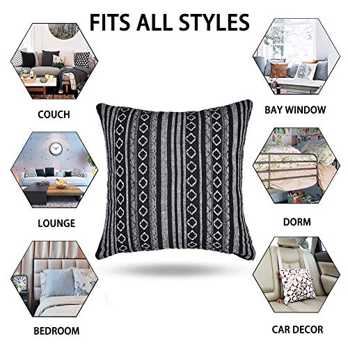 Jasen Kissenbezüge, marokkanischer Stil, dekorativer Kissenbezug für Couch/Sofa, Bett, Bohemian-Stil, gestreift… – Bild 5