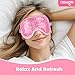 NEWGO Cooling Gel Cold Eye Mask for Puffy Eyes, Reusable Ice Pack with Soft Plush Backing for Dark Circles, Migraine, Stress Relief - Pink