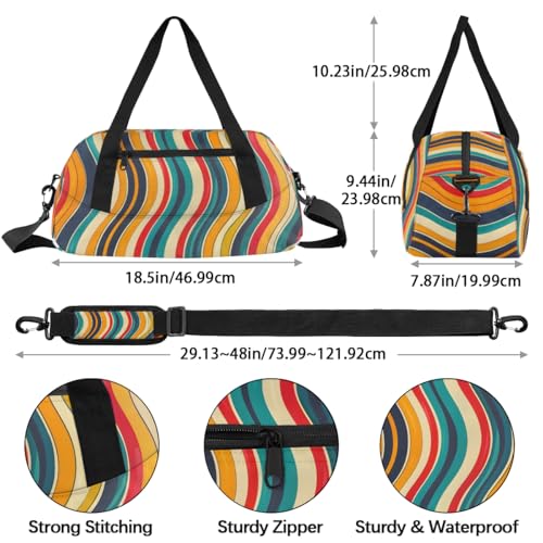 Rainbow Colored Kids Duffle Bag Boys Girls Small Sport Dance Gym Bag for Overnight Travel Weekender Carry On4