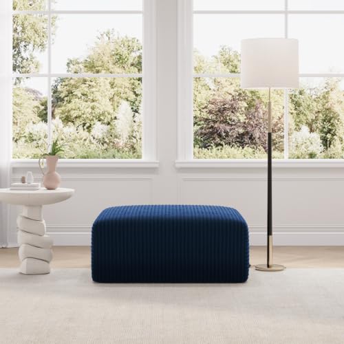 Image of Novilla Modular Sectional Sofa, Modern Cloud Sectional Couch with Smarts Coil Support, Upholstered Boneless Couch for Living Room Apartments Bedroom, No Assembly Required, Blue (Ottoman)