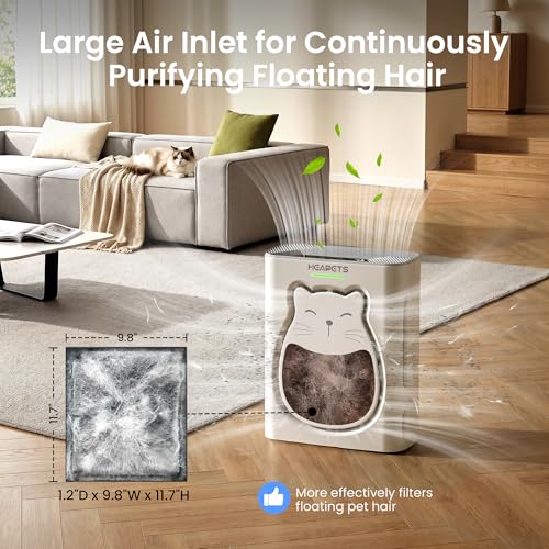 Image of Pet Air Purifier for Home, H13 HEPA Washable Filter,Air Cleaner with APP&Air Quality Monitor for Pet Hair Dander Odor Allergies Pollutant Smoke Dust for Large Rooms 2200 Ft, Auto Mode,P365 White