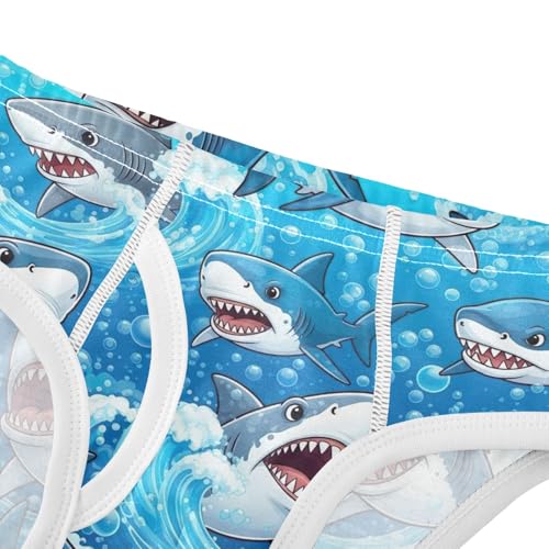 CHIFIGNO Boys Underwear Cute Cartoon Sharks Blue Toddler Boys Briefs Breathable Cotton Briefs Underwear4