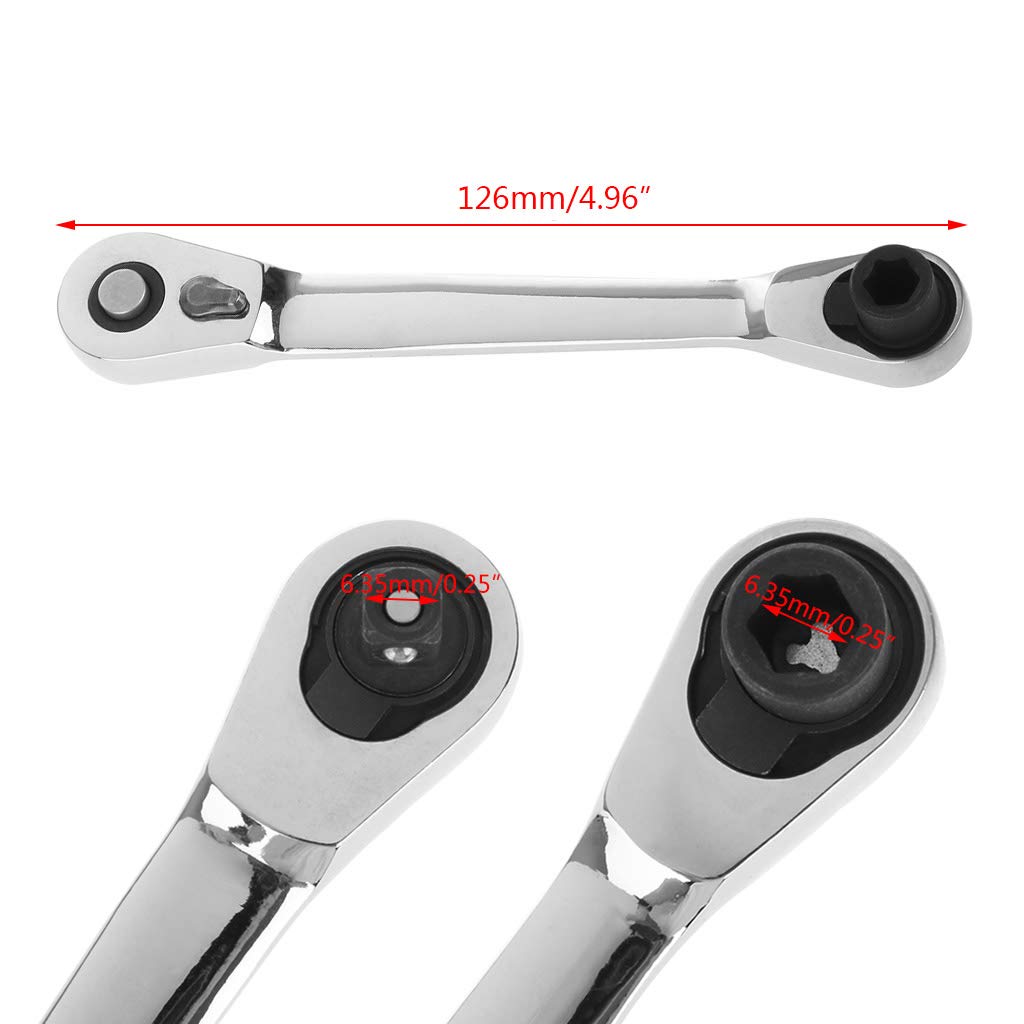 Jeu De Clés à Cliquet Clé à Tête Carrée Mini Clé à Cliquet Rapide 6,35