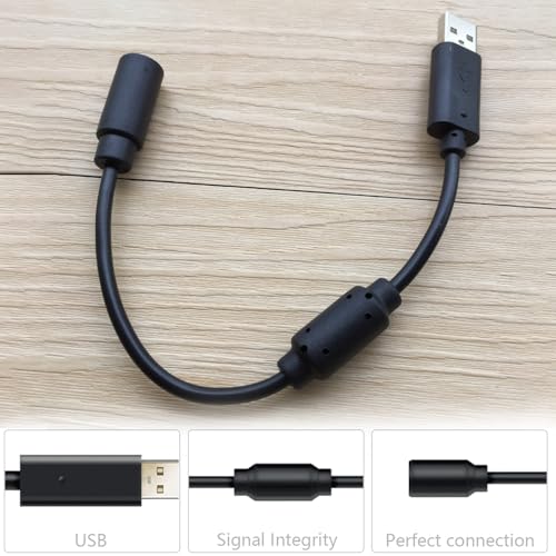 Image of Replacement Dongle USB Breakaway Cable for Xbox 360 Black USB Breakaway PC Cable Cord Adapter Converter for Xbox 360