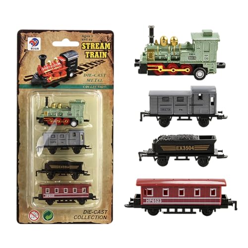 QYEHF Jouet de Train à Vapeur,Train Modèle Jouet Décoration,Mini Train à Vapeur Rétro Simulé,Ensemble Cadeau Jouets pour Cadeau Ensemble Train Modèle...
