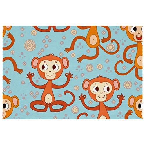 Sets de table singe thermorésistants lavables pour protection table repas
