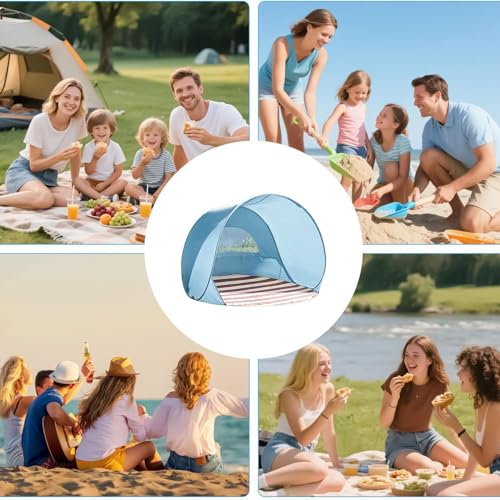Techo de playa portátil con protección solar para camping familiar y viajes 5