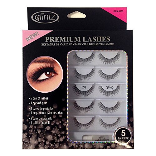 Glintz Premium Lashes 5 pair includes eyelash glue Amazing Shine #333