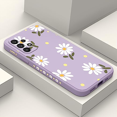 Coque Samsung Galaxy A53 5G silicone femme motif fleurs violet clair