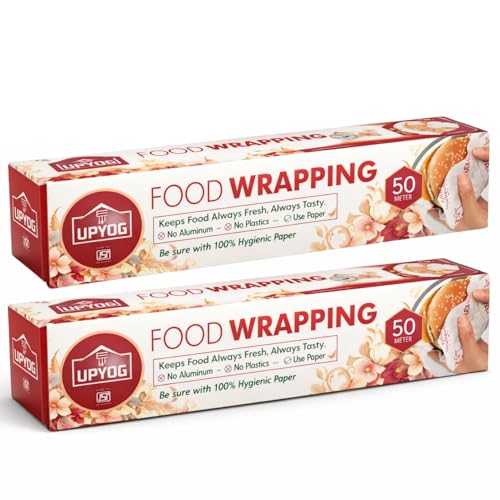 Image of UPYOG Food Wrapping Paper Roll 50 Meters | Butter Paper for Roti, Sandwich & Burger | Greaseproof, Microwave Safe | No Plastic, No Aluminium | Food Grade Paper (Pack of 2)