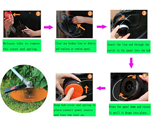 AF-100 Spool for GH900 GH600 String Trimmer, AF-100-3ZP 30 Foot 0.065 String Trimmer Line - AF100 Replacement Spool - Replace AF1003ZP, AF-100-BKP, AF-100-2 (12 Spools, 3 Caps and Springs) - Thumbnail 7