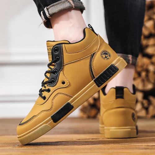 Image of Men's Fashion High Top Chinese Style Skate Sneakers Stylish Comfortable Skateboarding Road Running Walking Shoes