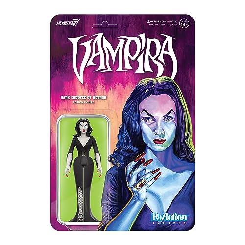 Super7 Vampira Dark Goddess of Horror - Figura de acción de Vampira de 3.75 Pulgadas, coleccionables clásicos de Terror y Juguetes Retro